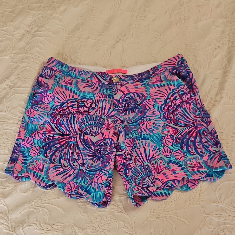 Lilly Pulitzer Pink & Blue Floral Scallop Hem Skort